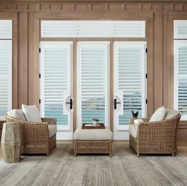 White plantation shutters in a South Florida home