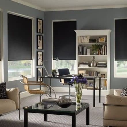 Roller shades in a modern kitchen
