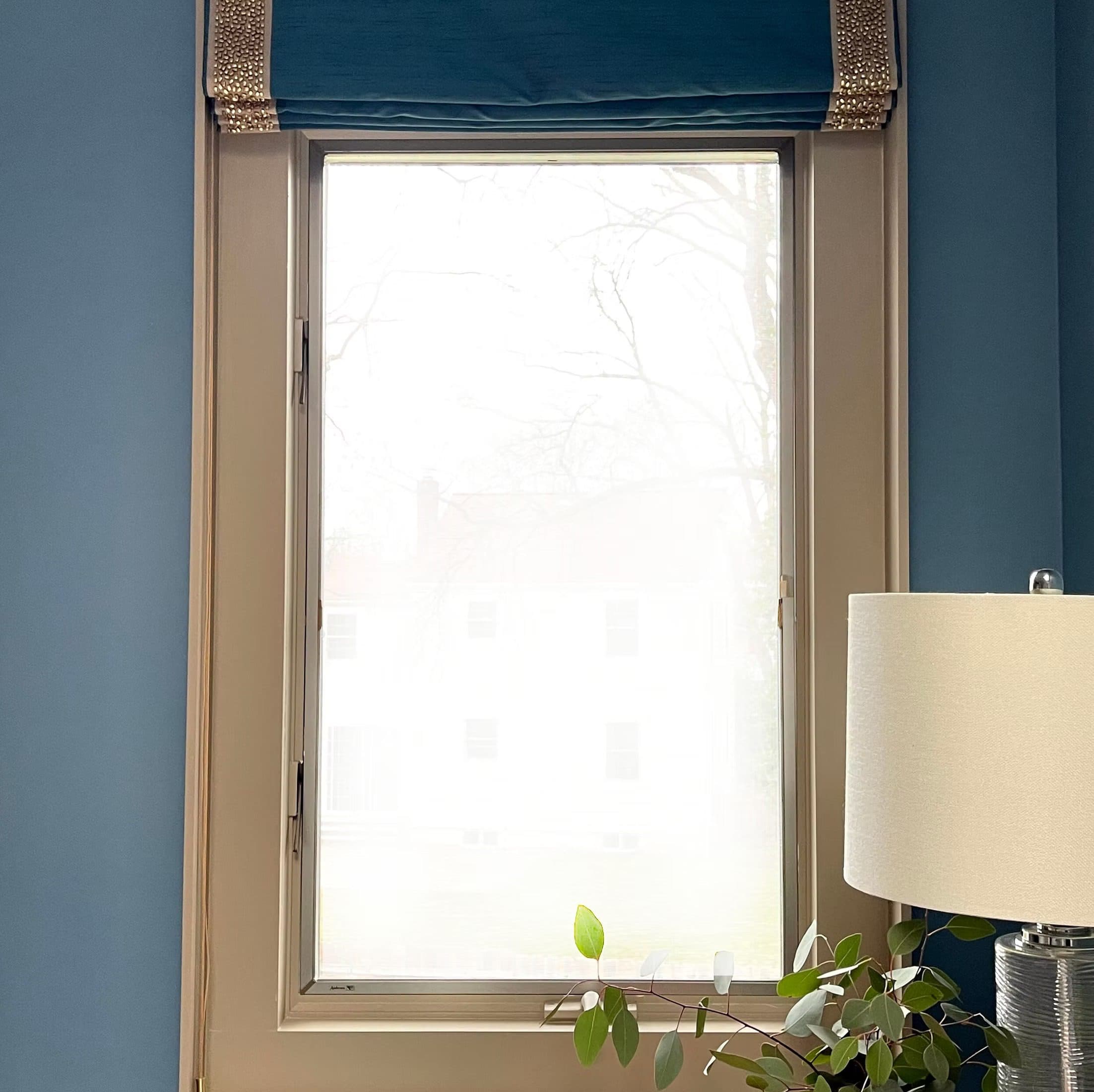 Custom Roman shade install