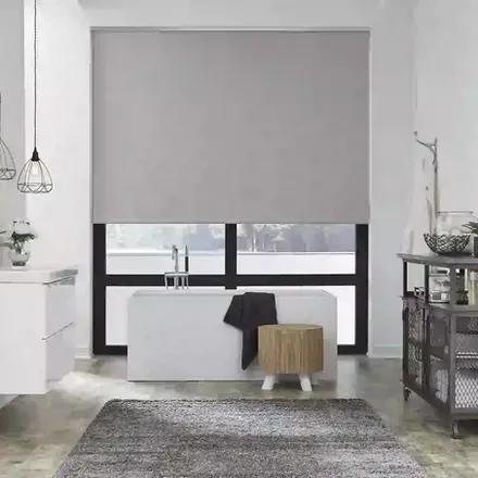 Smart shades in a contemporary living room