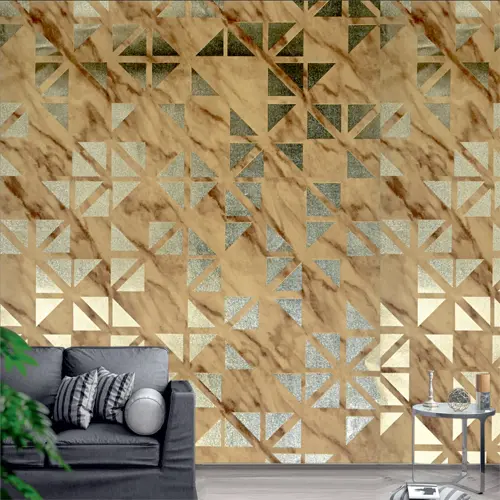 Diamond-pattern metallic wallpaper